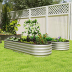 2pcs 6 x 2 x 1 ft Galvanized Raised Garden Beds, Silver