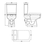 Flow Close Coupled Toilet with Cistern & Seat - White
