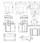 Classique Comfort Height High Level Toilet with Cistern, Seat & Flush Pipe Kit -  White