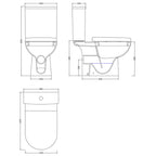 Rio Close Coupled Toilet with Push Button Cistern & Seat - White