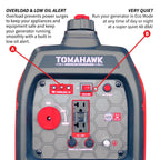 Tomahawk Power 2000 Watt Inverter Generator Super Quiet Portable Gas Power Professional Use