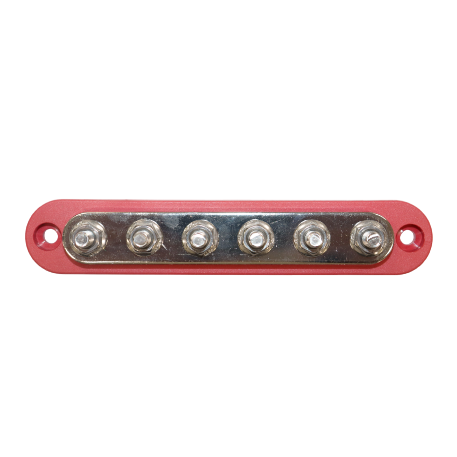 Exotronic 150A Red 6x M6 Stud Busbar with Cover