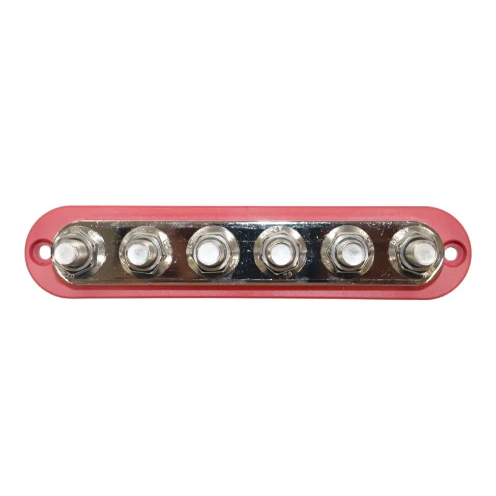 Exotronic 300A Red 6x M10 Stud Busbar with Cover