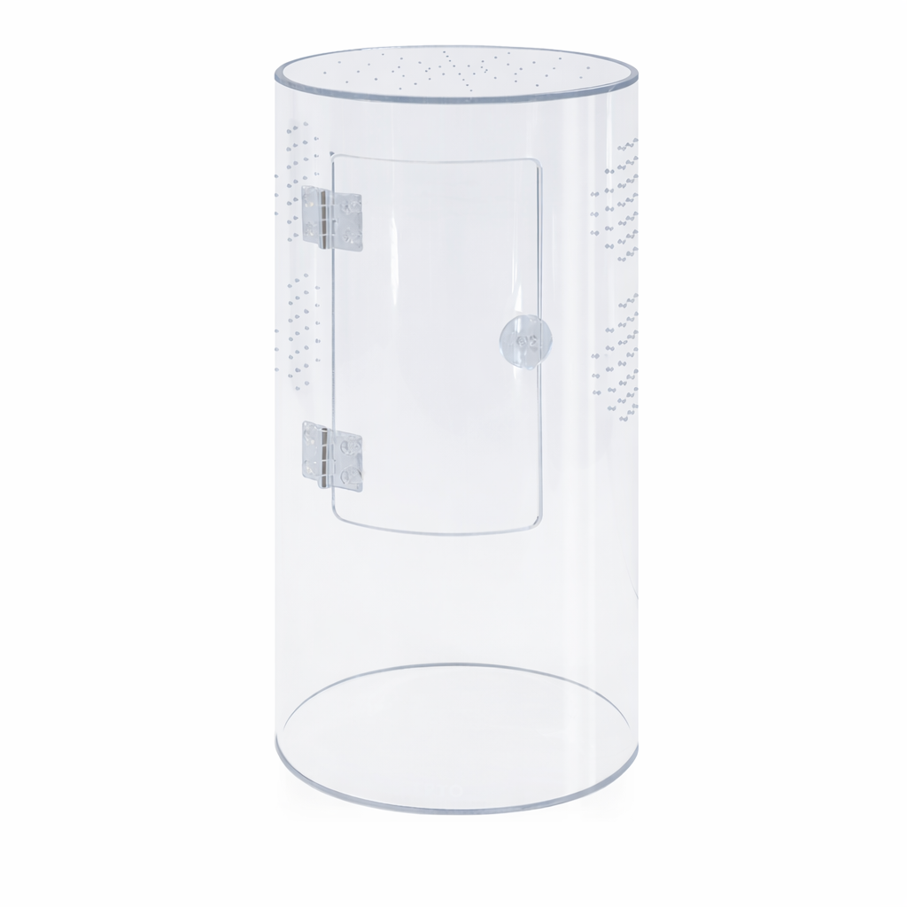 Reptile Repto Terra Clear Transparent Cylinder Acrylic Terrarium 360° View 