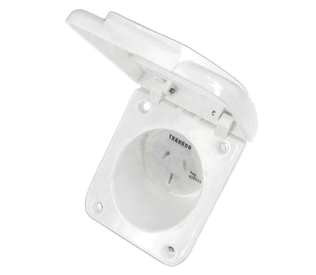 Transco 10A White Caravan Power Outlet