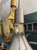Triple Cluster Pendant Light with Tri Colour Organic Evo Bulbs | Kitchen Island & Stairwell Lighting UK