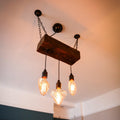 Triple Pendant Light with Heart Bulbs | Oak Kitchen Island & Romantic Dining Lighting UK