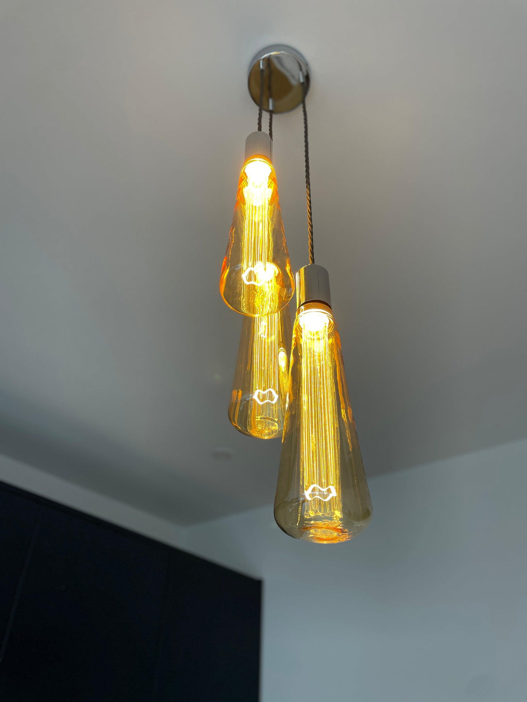 Triple 'Kinna' Cluster Pendant Light | Kitchen Island, Stairwell & Dining Lighting UK