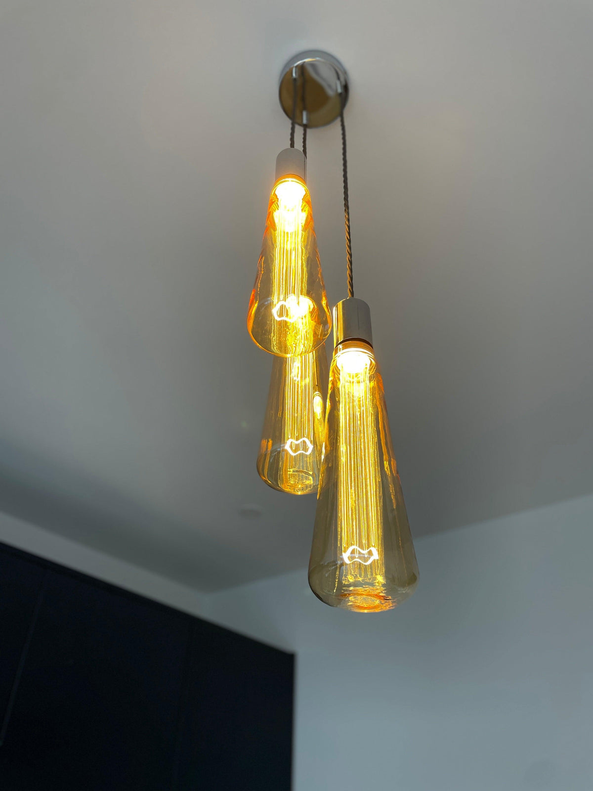 Triple 'Kinna' Cluster Pendant Light | Kitchen Island, Stairwell & Dining Lighting UK