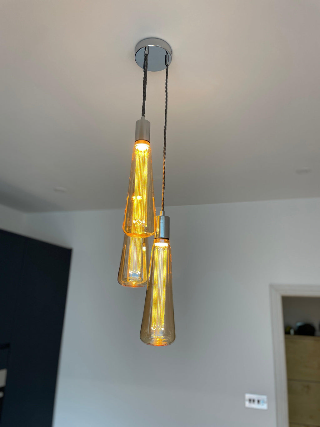 Triple 'Kinna' Cluster Pendant Light | Kitchen Island, Stairwell & Dining Lighting UK