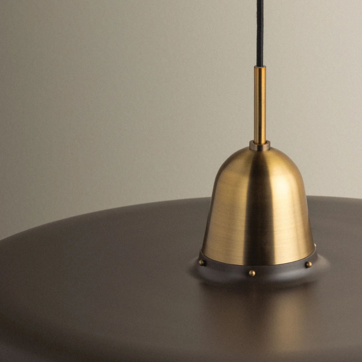 Troy Gilroy 24.75 in. Pendant Light, Patina Brass & Bronze with Metal Shade