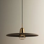 Troy Gilroy 24.75 in. Pendant Light, Patina Brass & Bronze with Metal Shade