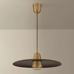 Troy Gilroy 24.75 in. Pendant Light, Patina Brass & Bronze with Metal Shade