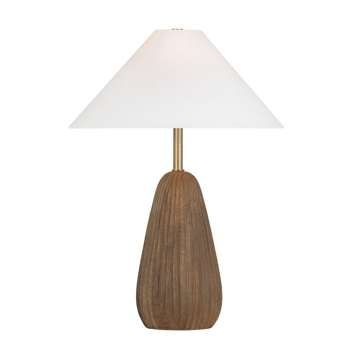 Troy Heartwood 26.5 in. Table Lamp, Patina Brass with Ivory Linen Shade