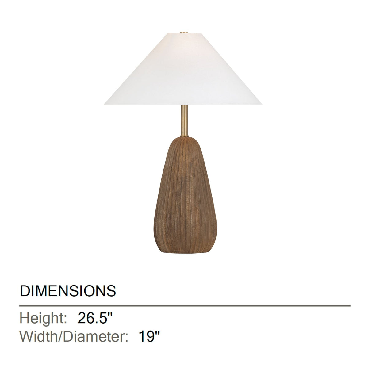 Troy Heartwood 26.5 in. Table Lamp, Patina Brass with Ivory Linen Shade