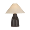 Troy Hewn 20.75 in. Table Lamp, Patina Brass with Beige Natural Linen Shade
