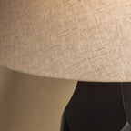 Troy Hewn 20.75 in. Table Lamp, Patina Brass with Beige Natural Linen Shade