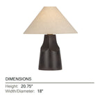 Troy Hewn 20.75 in. Table Lamp, Patina Brass with Beige Natural Linen Shade