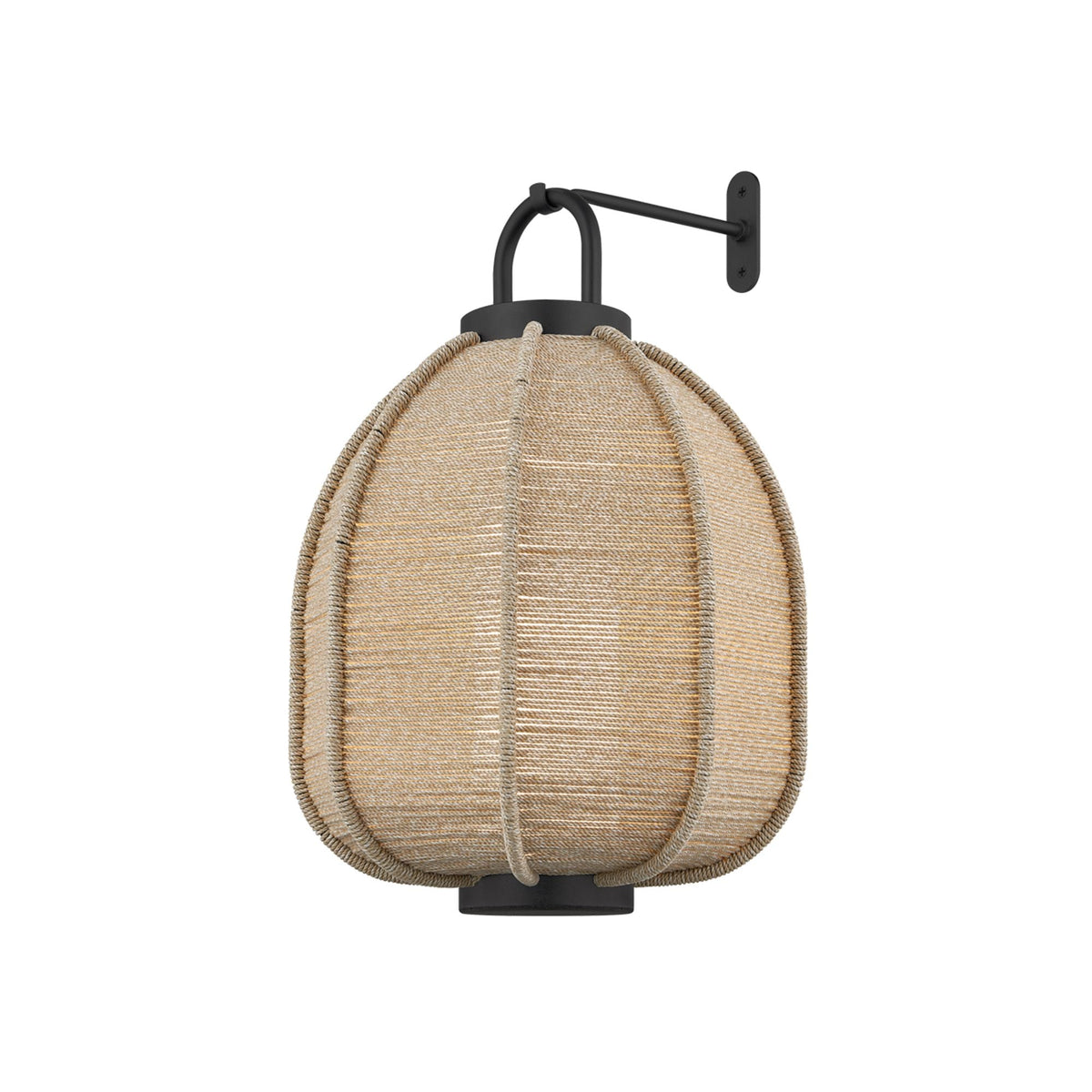 Troy Maltby Large Exterior Wall Sconce Hook, Texture Black