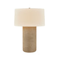 Troy Roan 31 in. Table Lamp, Patina Brass, Natural Woven Shade