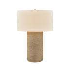 Troy Roan 31 in. Table Lamp, Patina Brass, Natural Woven Shade