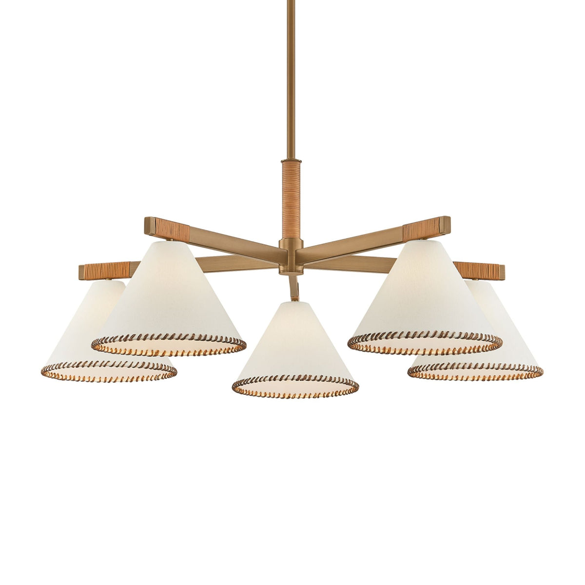Troy Stoney 40.25' 5-Light Chandelier, Patina Brass