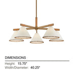 Troy Stoney 40.25' 5-Light Chandelier, Patina Brass