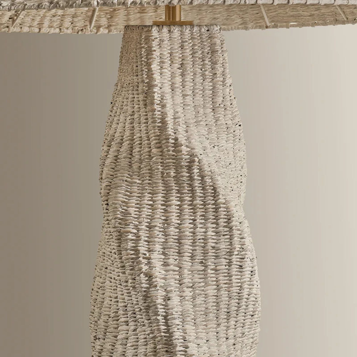 Troy Zaire 31.5 in. Table Lamp, Patina Brass with Natural Woven Shade