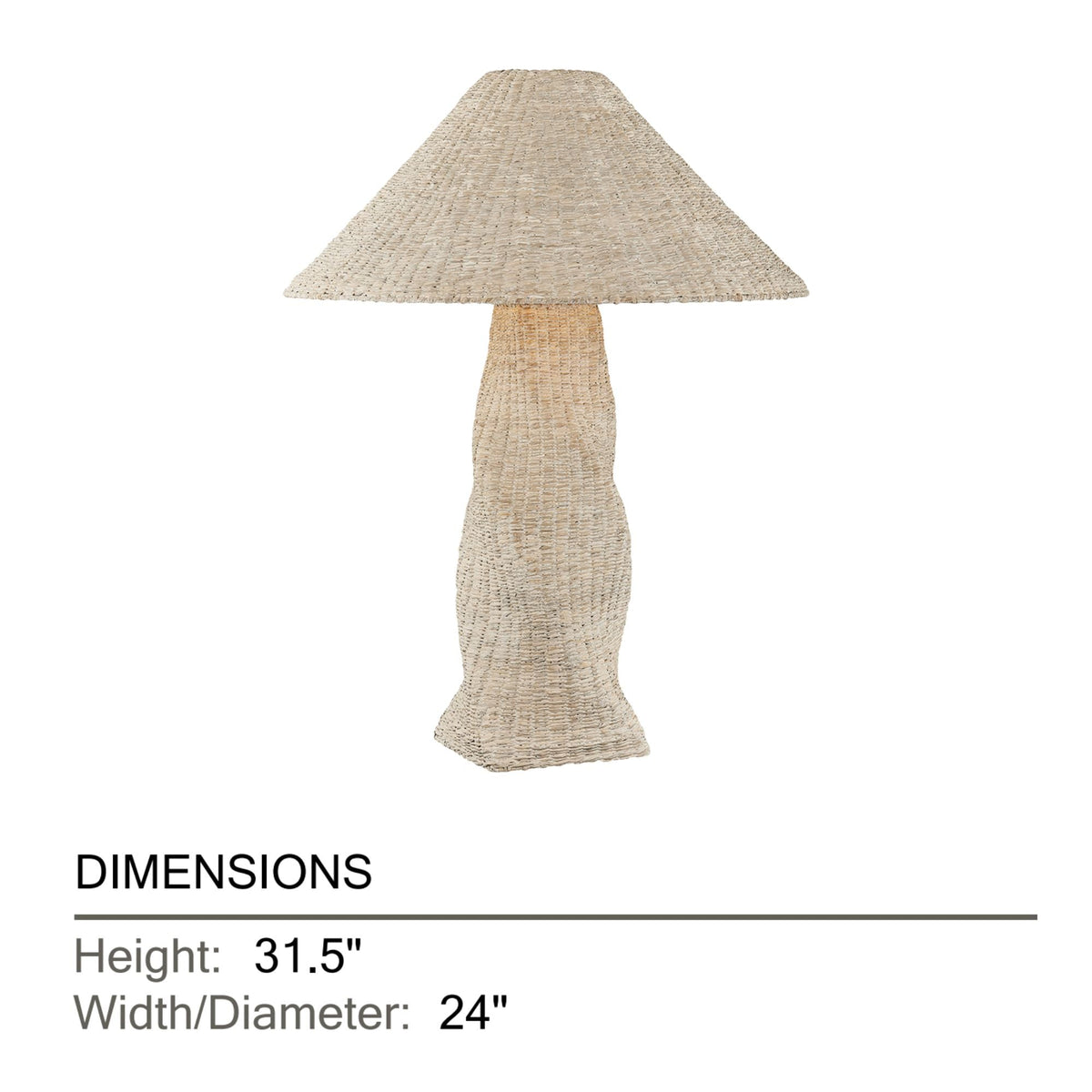 Troy Zaire 31.5 in. Table Lamp, Patina Brass with Natural Woven Shade