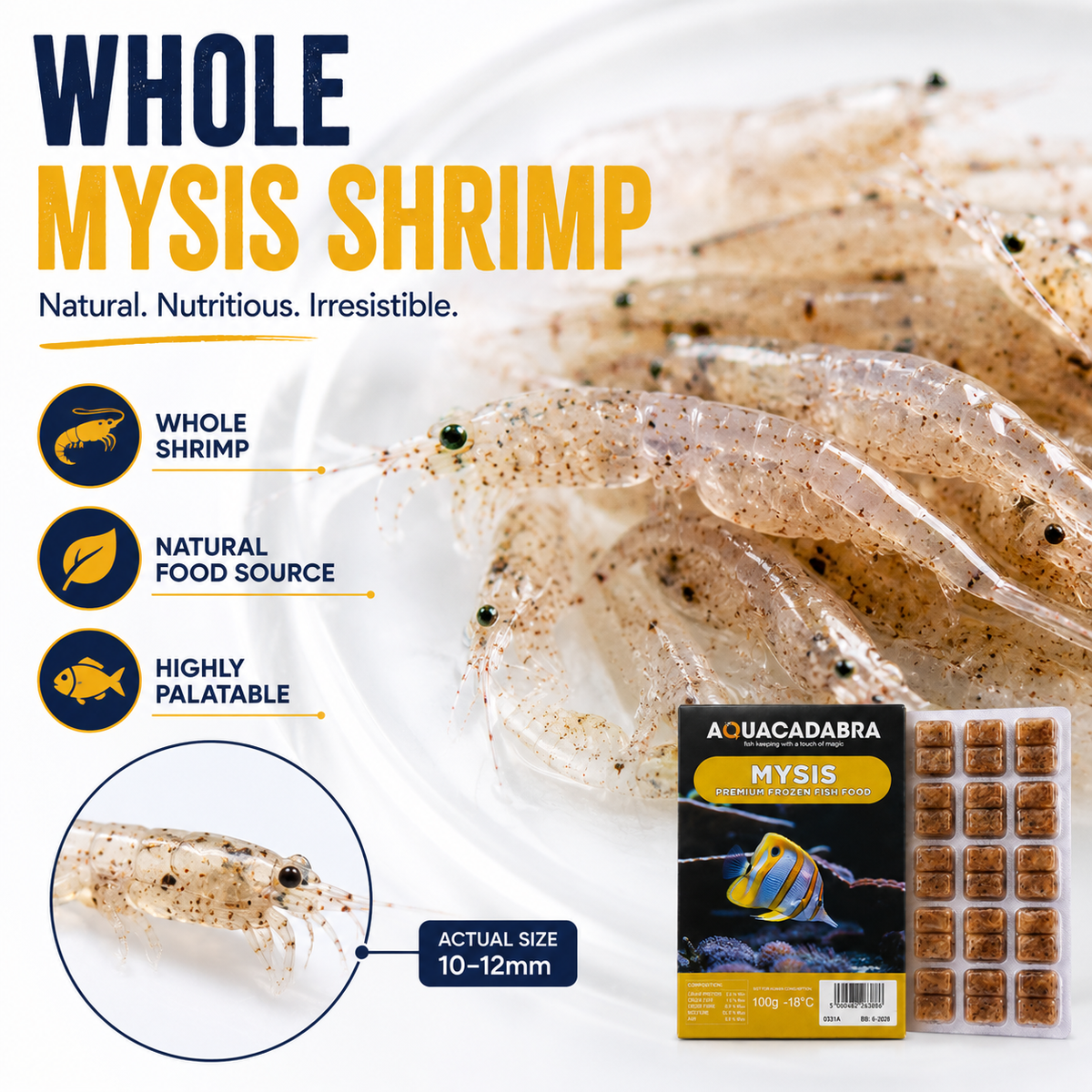 Aquacadabra Frozen Mysis Fish Food 100g Blister Packs Natural Seahorse Aquarium