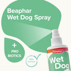 Beaphar Wet Dog Spray 250ml Odour Control Probiotics Aloe No Rinse Fresh Coat
