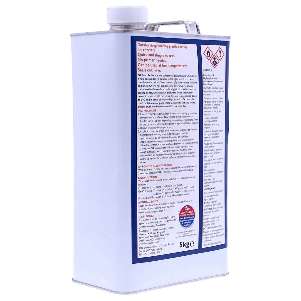 G4 Pond Sealer 5kg - Clear Polyurethane Coating