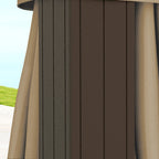 10' x 10' Hardtop Gazebo with Mosquito Netting & Aluminum Frame, Brown