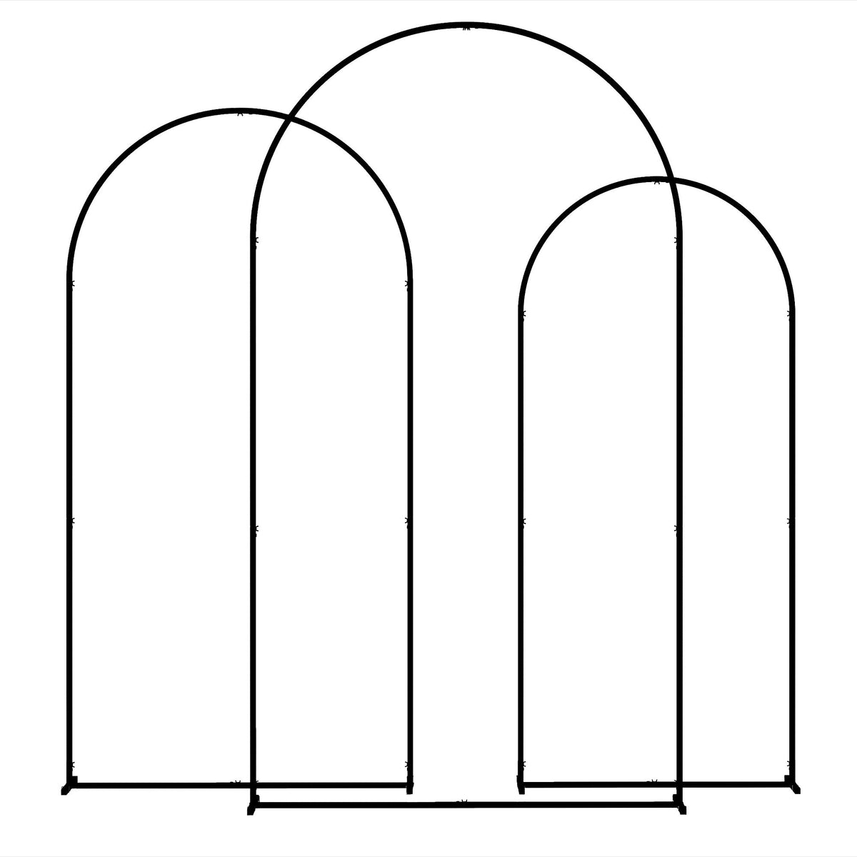 7/6.5/6ft Metal Arch Stand Set of 3 - Black