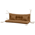 59" Tufted Bench Cushions, Seat Pad, Back Pillows, Outdoor Furniture, Tan