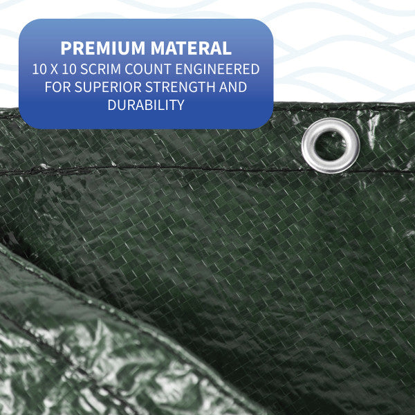 30' x 50' Rectangle 12-Year In Ground Pool Winter Cover - Green