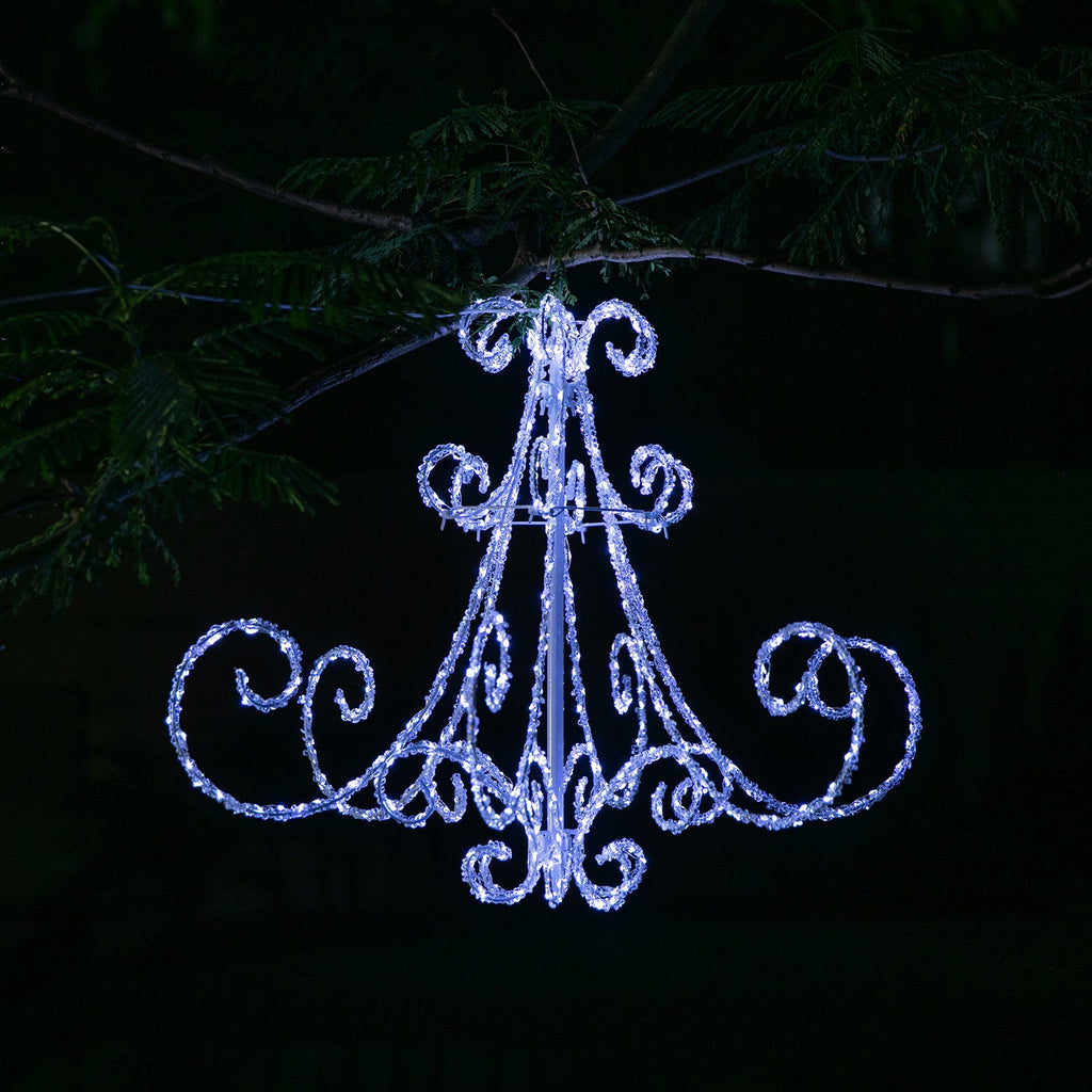 Stockholm Christmas Lights Motif 540 LED Acrylic Chandelier Cool White