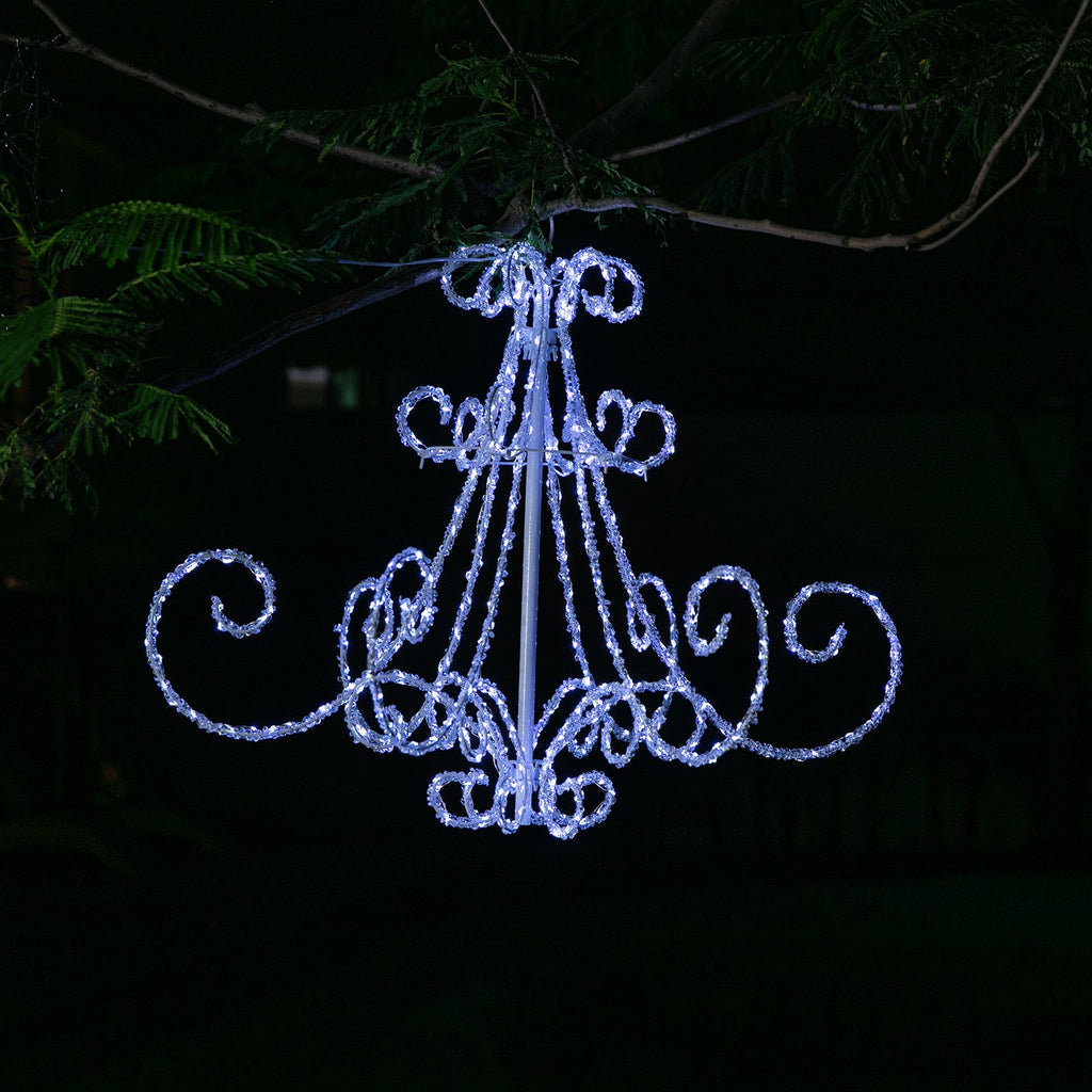 Stockholm Christmas Lights Motif 540 LED Acrylic Chandelier Cool White