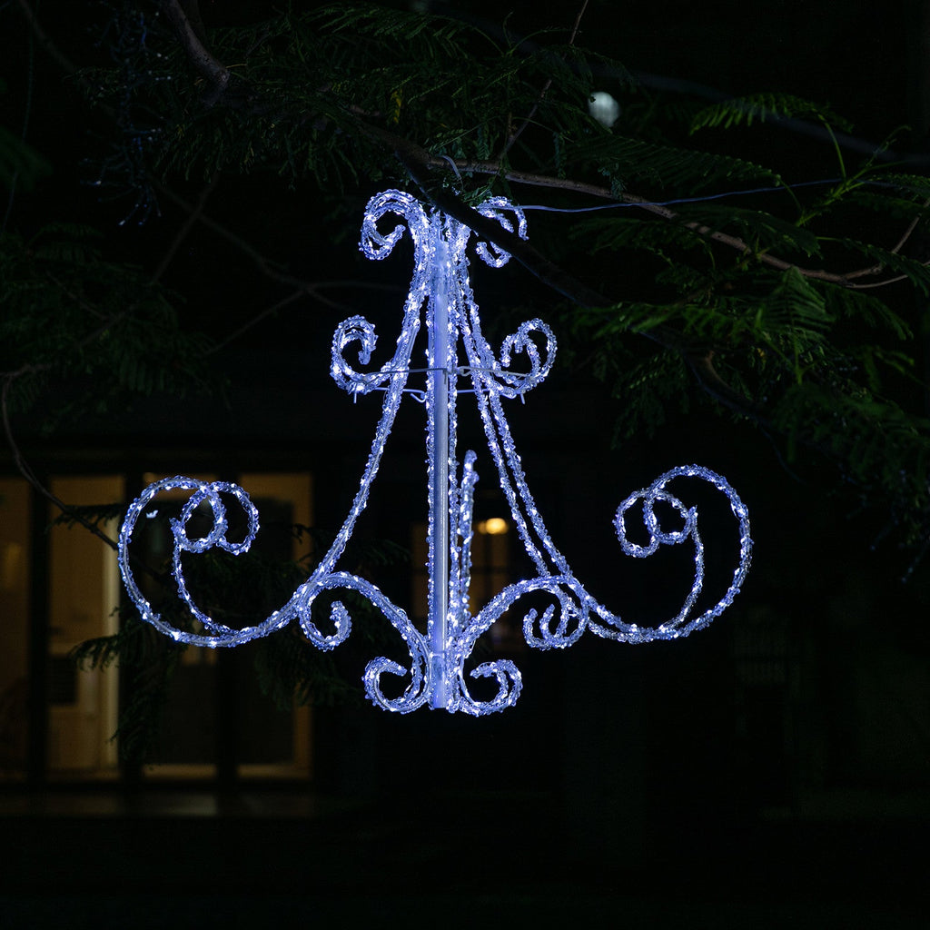 Stockholm Christmas Lights Motif 540 LED Acrylic Chandelier Cool White