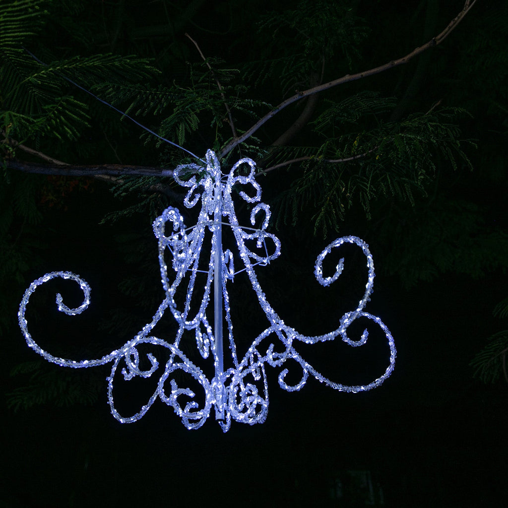 Stockholm Christmas Lights Motif 540 LED Acrylic Chandelier Cool White