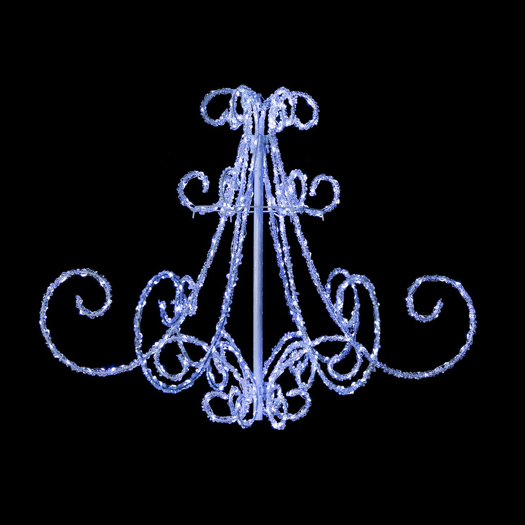 Stockholm Christmas Lights Motif 540 LED Acrylic Chandelier Cool White