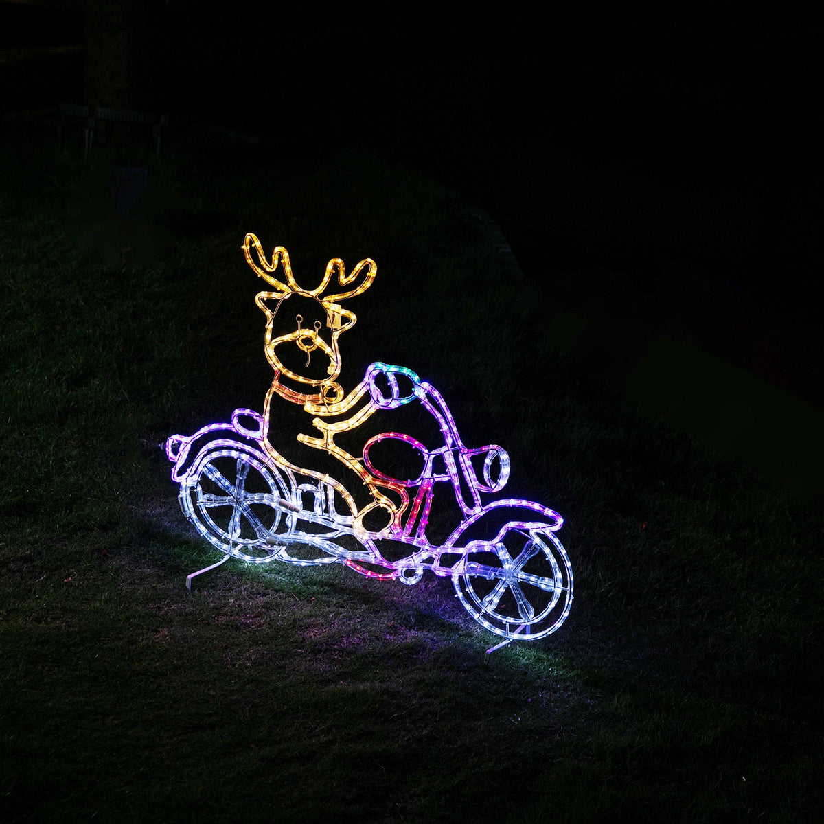 Stockholm Christmas Lights Motif 24 LED Ropelight Reindeer Motorbike