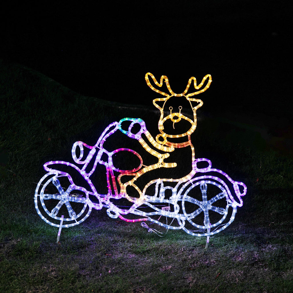 Stockholm Christmas Lights Motif 24 LED Ropelight Reindeer Motorbike
