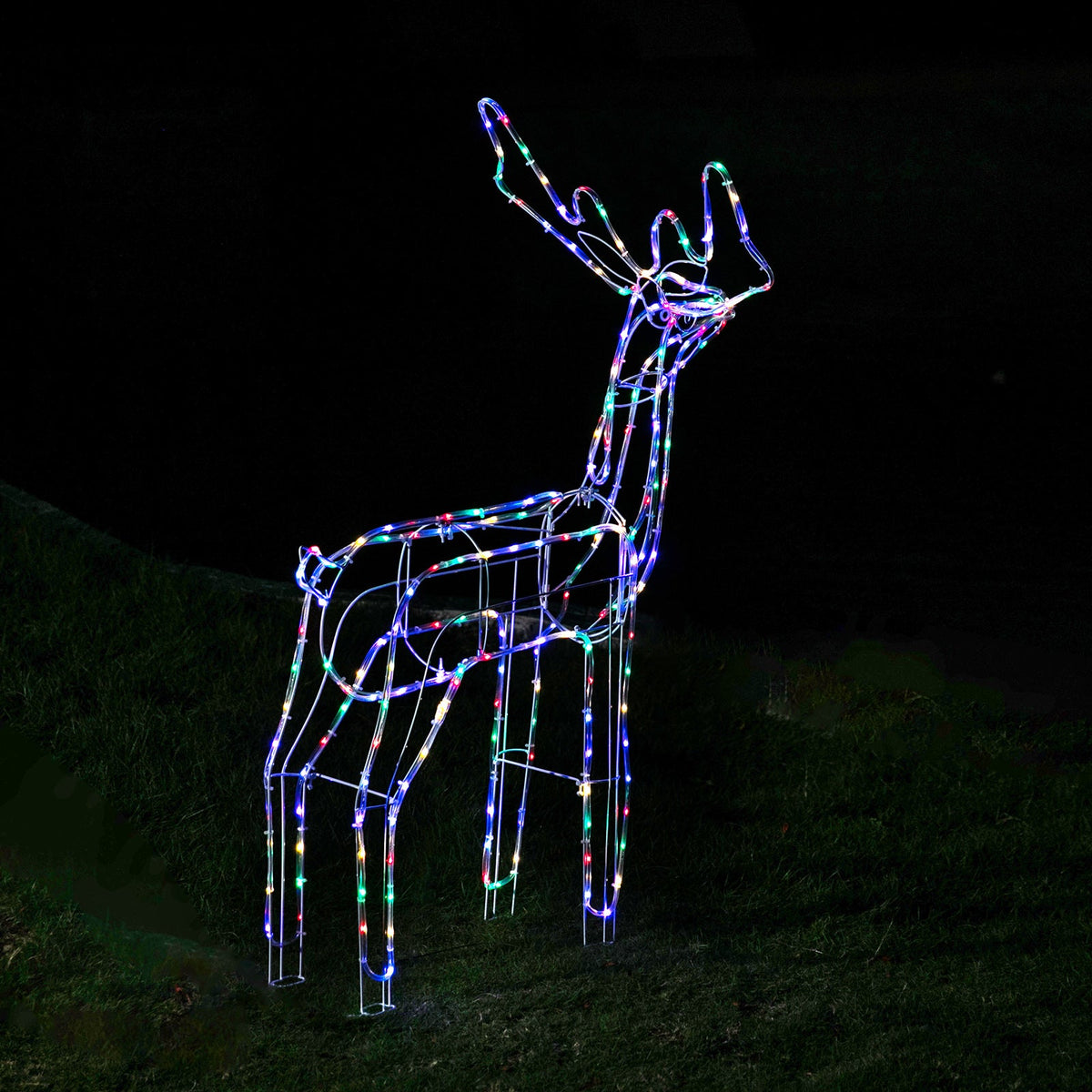 Stockholm Christmas Lights Motif LED Tubelight Standing Reindeer Multi