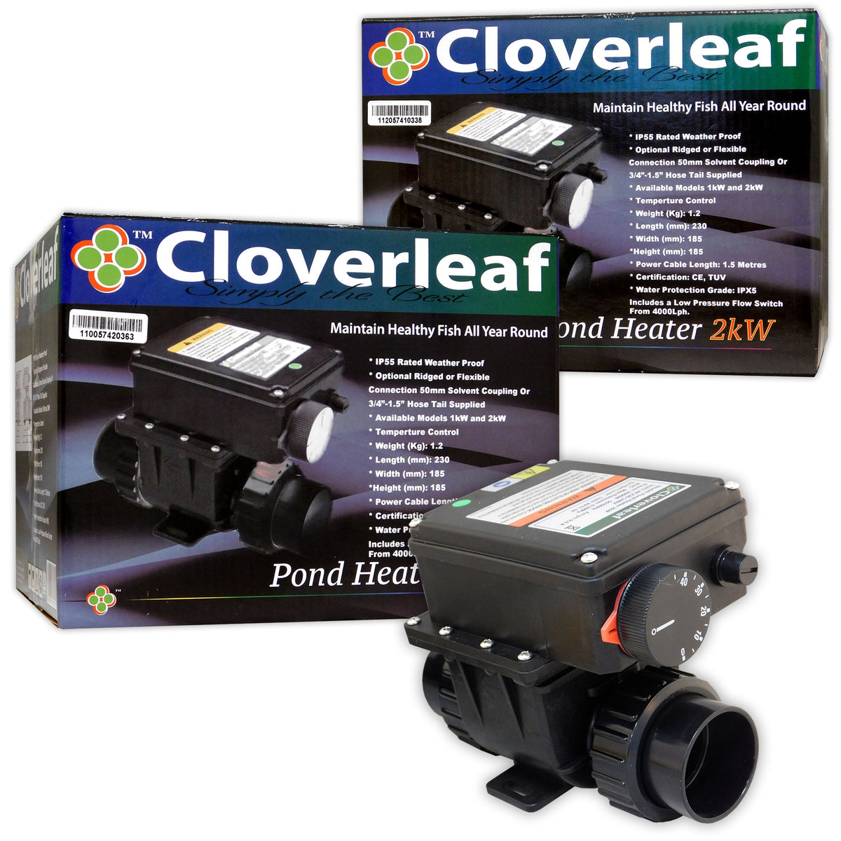 Cloverleaf Koi Pond Heaters - 1KW & 2KW Options