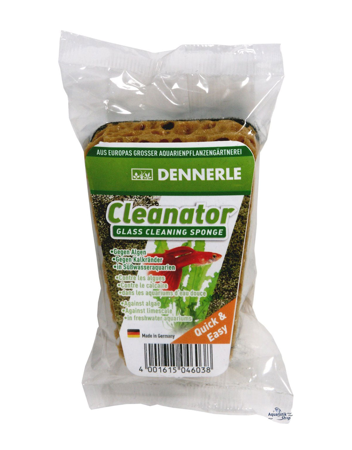 Dennerle Cleanator Aquarium Glass Cleaner Sponge Algae Remover Double Sided
