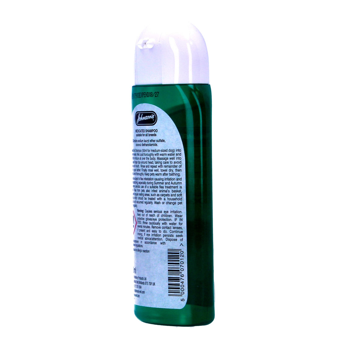 Johnsons Dog Medicated Shampoo Soothe Calm Irritations Healthy Coat 200ml