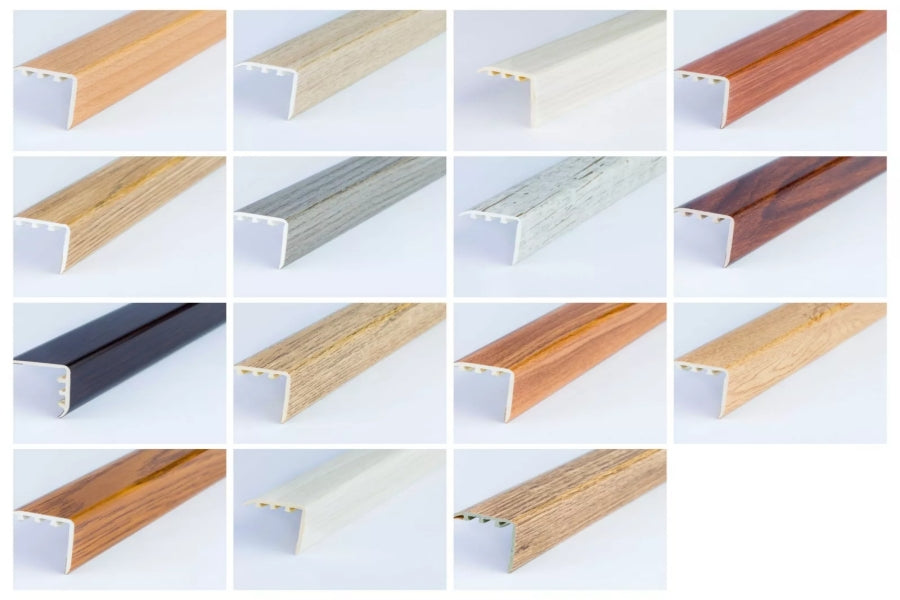 uPVC Stair Nosing 30 MM x 30 MM x 0.9 M Length Wood Effect Profile
