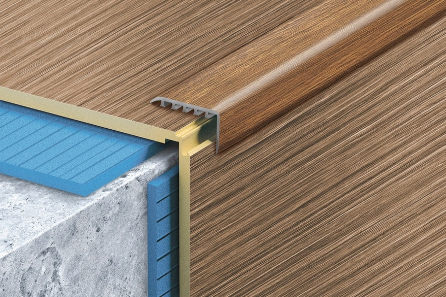 uPVC Stair Nosing 45 MM x 22 MM x 0.9 M Length Wood Effect