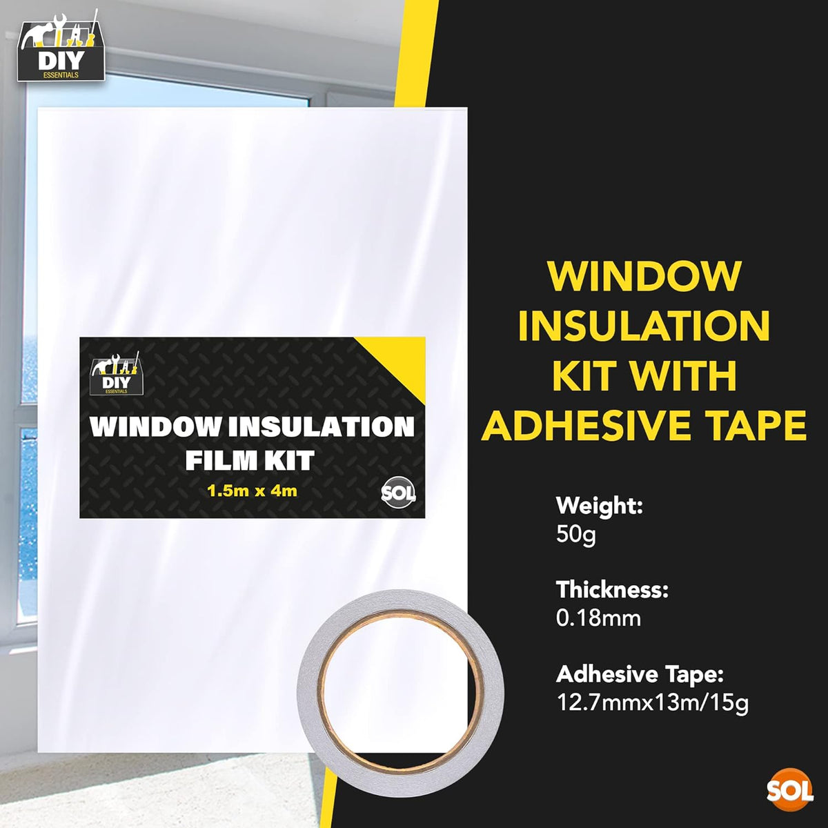 Window Insulation Film Kit 1.5Mx4M | Draught Excluder